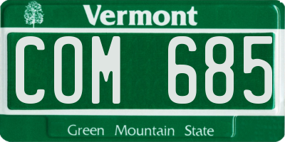 VT license plate COM685