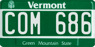 VT license plate COM686