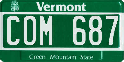 VT license plate COM687