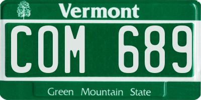 VT license plate COM689