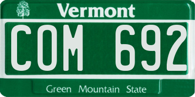 VT license plate COM692