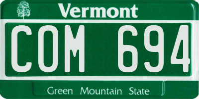 VT license plate COM694
