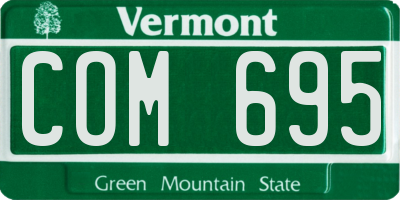 VT license plate COM695