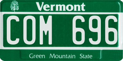 VT license plate COM696
