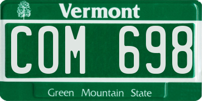 VT license plate COM698