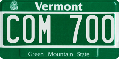VT license plate COM700