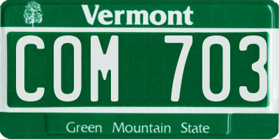 VT license plate COM703