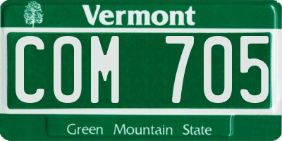 VT license plate COM705