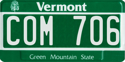 VT license plate COM706