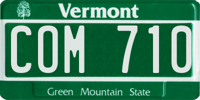 VT license plate COM710
