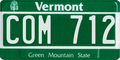 VT license plate COM712