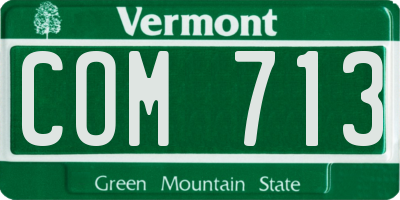 VT license plate COM713