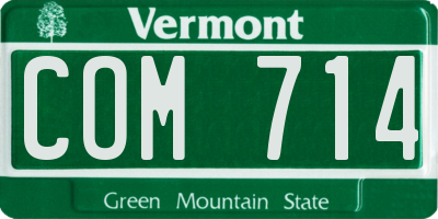 VT license plate COM714