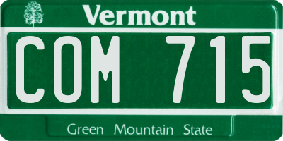VT license plate COM715