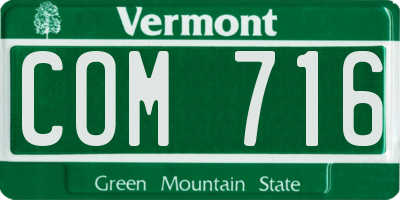 VT license plate COM716