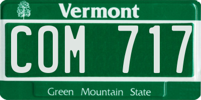 VT license plate COM717
