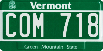 VT license plate COM718