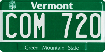 VT license plate COM720