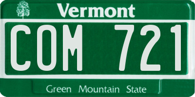 VT license plate COM721
