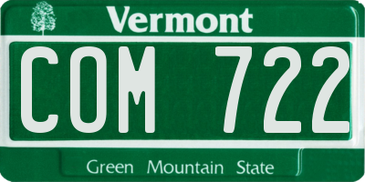 VT license plate COM722