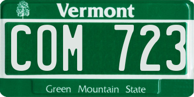 VT license plate COM723