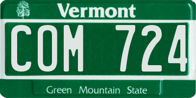 VT license plate COM724