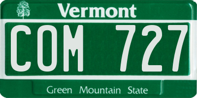 VT license plate COM727