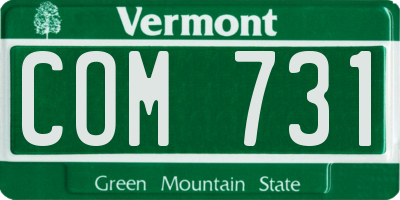 VT license plate COM731
