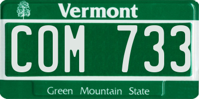 VT license plate COM733