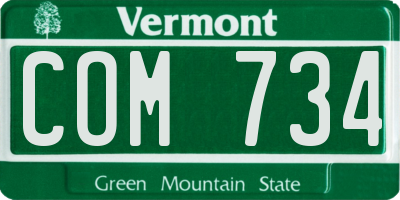 VT license plate COM734
