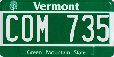 VT license plate COM735
