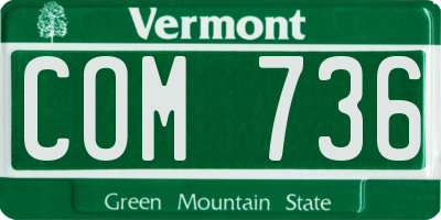 VT license plate COM736