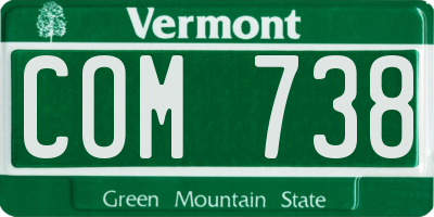 VT license plate COM738