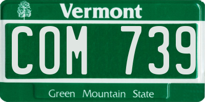 VT license plate COM739