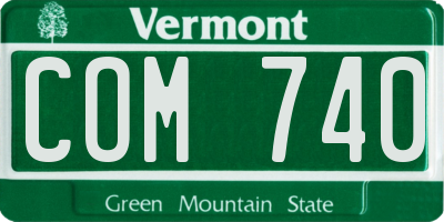 VT license plate COM740