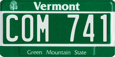 VT license plate COM741