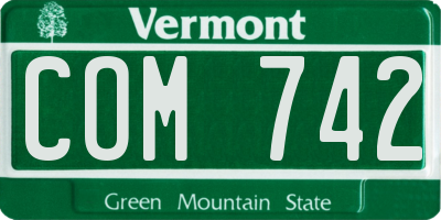 VT license plate COM742
