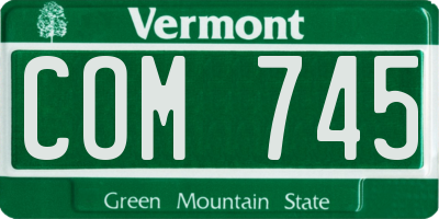 VT license plate COM745