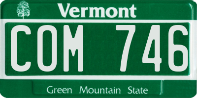VT license plate COM746