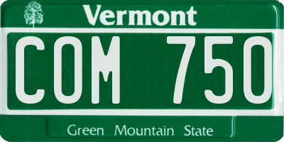 VT license plate COM750