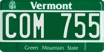 VT license plate COM755