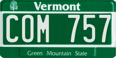 VT license plate COM757