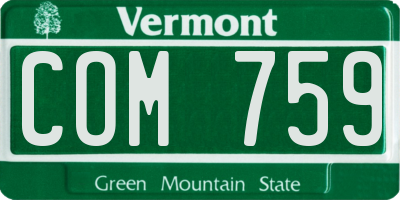 VT license plate COM759