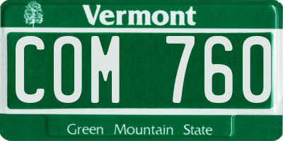 VT license plate COM760