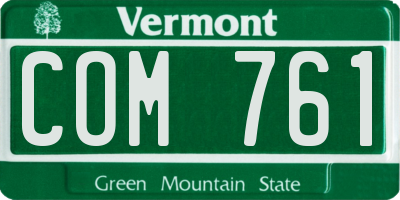 VT license plate COM761