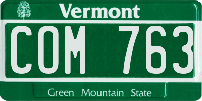 VT license plate COM763