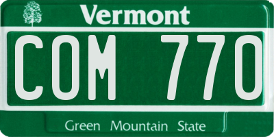 VT license plate COM770