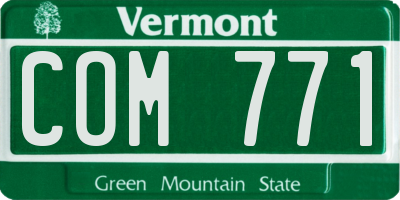 VT license plate COM771