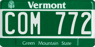 VT license plate COM772