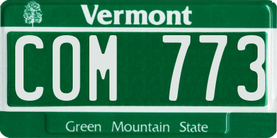 VT license plate COM773